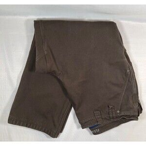 Duluth Trading Flex Fire Hose Carpenter Fleece Lined Pants Brown Mens 44x30